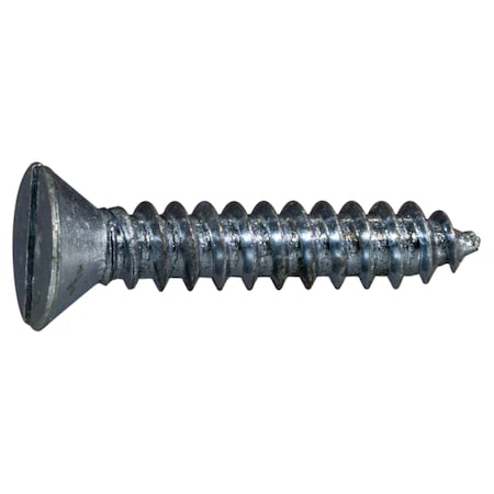 Midwest Fastener Sheet Metal Screw, #10 x 1 in, Zinc Plated Steel Flat Head Slotted Drive, 40 PK 61573